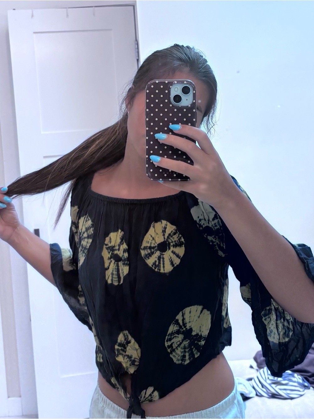 Black Tie-Dye Circle Top - Stitchfix
